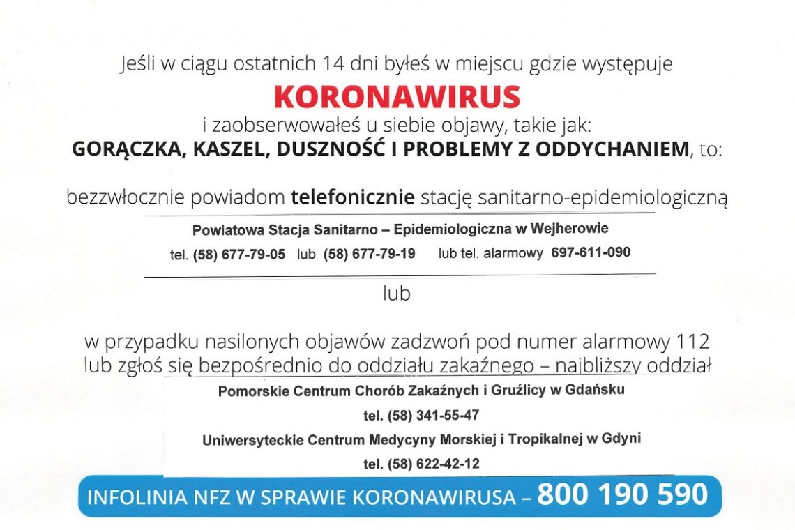 Informacja Starosty Wejherowskiego